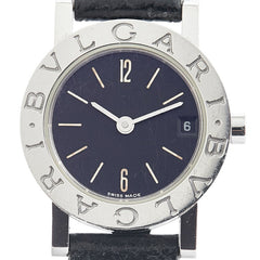 ブルガリ ブルガリブルガリ 腕時計 BB23SL クオーツ ブラック文字盤 ステンレススチール レザー レディース BVLGARI 【中古】