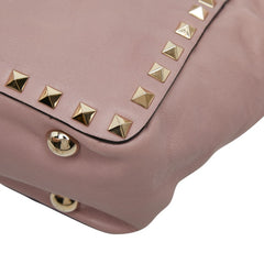 ヴァレンティノ ガラヴァーニ ロックスタッズ ハンドバッグ ショルダーバッグ 2WAY ピンク レザー レディース VALENTINO 【中古】