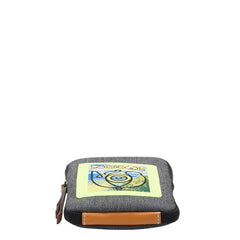 ロエベ ネックポーチ EYE NATURE CASE ショルダーバッグ ポーチ グレー ブラック ライトイエロー キャンバス レディース LOEWE 【中古】