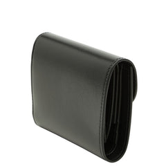 セリーヌ トリオンフ 三つ折り財布 スモールフラップウォレット ブラック レザー レディース CELINE 【中古】