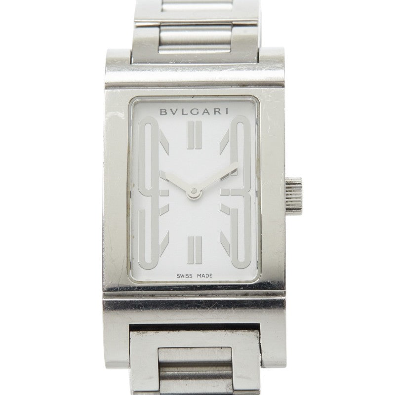 ブルガリ レッタンゴロ 腕時計 RT39S クオーツ ホワイト文字盤 ステンレススチール レディース BVLGARI 【中古】