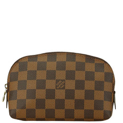 ルイ ヴィトン ダミエ ポシェット コスメティック PM ポーチ 化粧ポーチ N47516 ブラウン PVC レザー レディース LOUIS VUITTON 【中古】