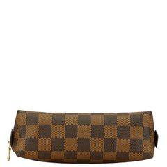 ルイ ヴィトン ダミエ ポシェット コスメティック PM ポーチ 化粧ポーチ N47516 ブラウン PVC レザー レディース LOUIS VUITTON 【中古】
