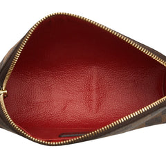 ルイ ヴィトン ダミエ ポシェット コスメティック PM ポーチ 化粧ポーチ N47516 ブラウン PVC レザー レディース LOUIS VUITTON 【中古】