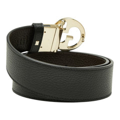 グッチ インターロッキングG リバーシブル ベルト サイズ75・30 450000 ブラック レザー メタル メンズ GUCCI 【中古】