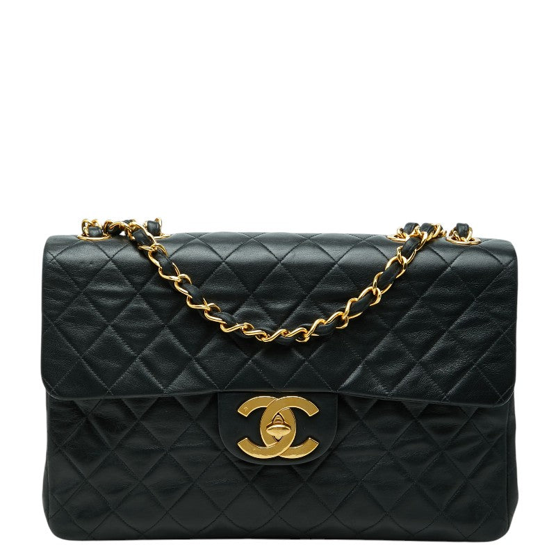 シャネル ココマーク マトラッセ チェーン ショルダーバッグ ブラック レザー レディース CHANEL 【中古】