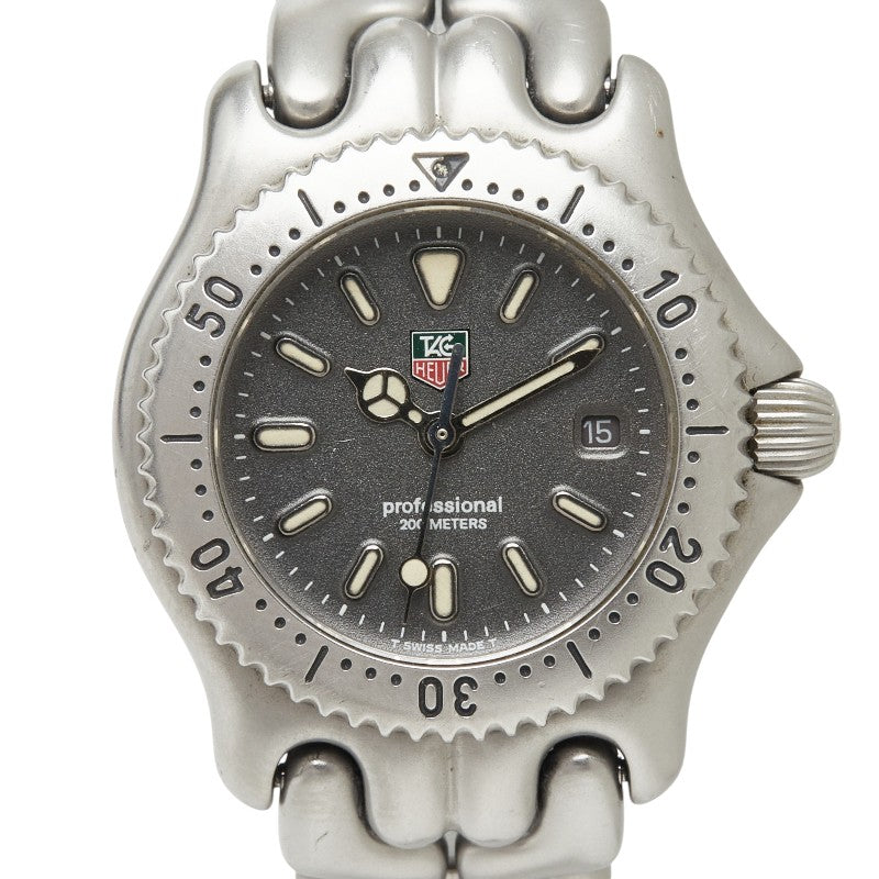 タグホイヤー プロフェッショナル セル 腕時計 S99.215 クオーツ グレー文字盤 ステンレススチール レディース TAG HEUER 【中古】