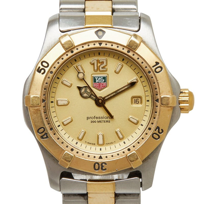 タグホイヤー プロフェッショナル セル 腕時計 WK1321 クオーツ ゴールド文字盤 ステンレススチール レディース TAG HEUER 【中古】