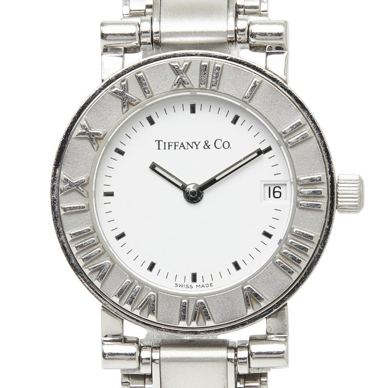 ティファニー アトラス 腕時計 クオーツ ホワイト文字盤 ステンレススチール レディース TIFFANY&Co. 【中古】
