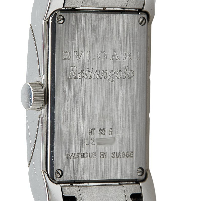 ブルガリ レッタンゴロ 腕時計 RT39S クオーツ ホワイト文字盤 ステンレススチール レディース BVLGARI 【中古】