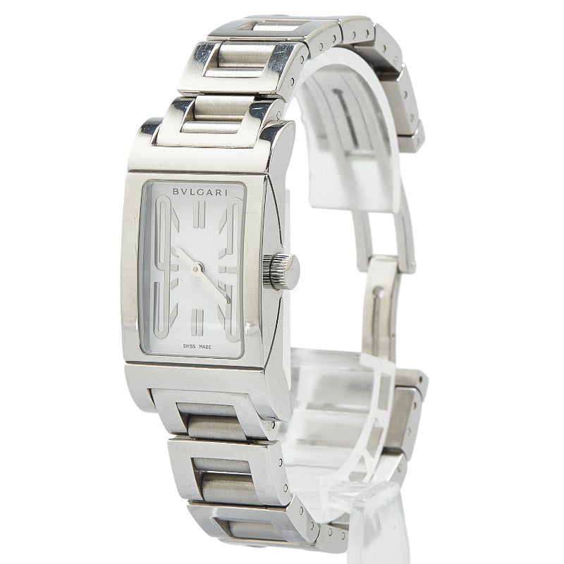 ブルガリ レッタンゴロ 腕時計 RT39S クオーツ ホワイト文字盤 ステンレススチール レディース BVLGARI 【中古】