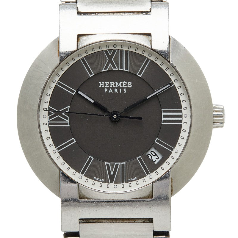 エルメス ノマード オートクォーツ 腕時計 NO1.710 キネティック グレー文字盤 ステンレススチール レディース HERMES 【中古】