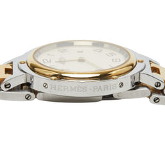 エルメス クリッパー 腕時計 CL3.440 クオーツ ベージュ文字盤 ステンレススチール メンズ HERMES 【中古】