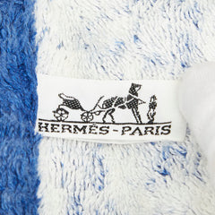 エルメス ビーチタオル バスタオル ブルー コットン パイル レディース HERMES 【中古】