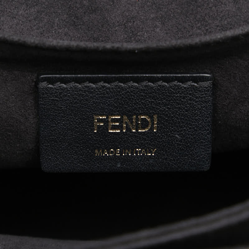 フェンディ キャナイ チェーン ショルダーバッグ ハンドバッグ 8BT283 ブラック ゴールド レザー レディース FENDI 【中古】