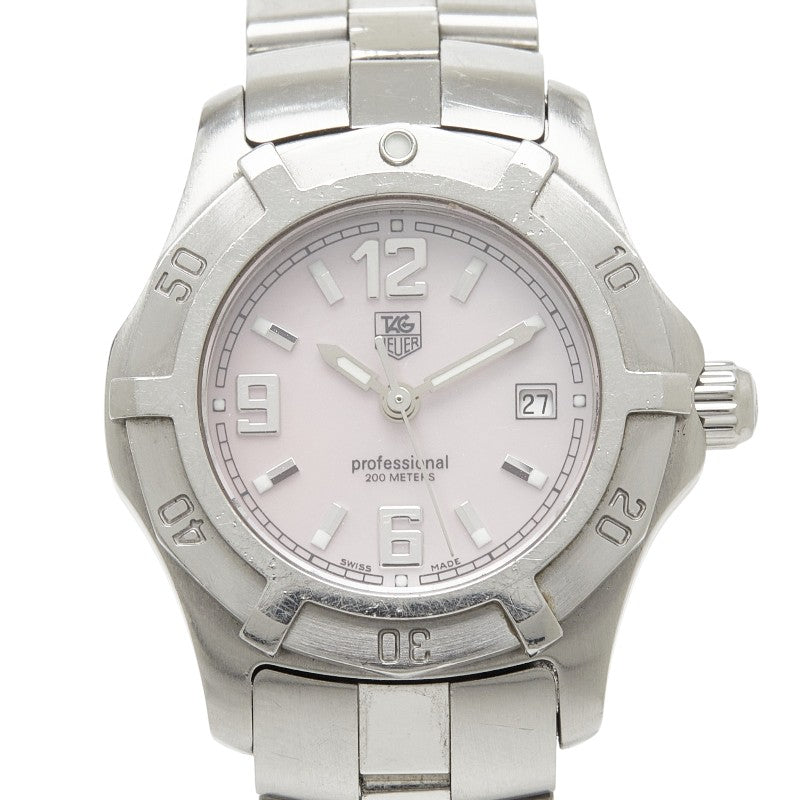 タグホイヤー エクスクルーシブ デイト 腕時計 WN1319 クオーツ ピンク文字盤 ステンレススチール レディース TAG HEUER 【中古】