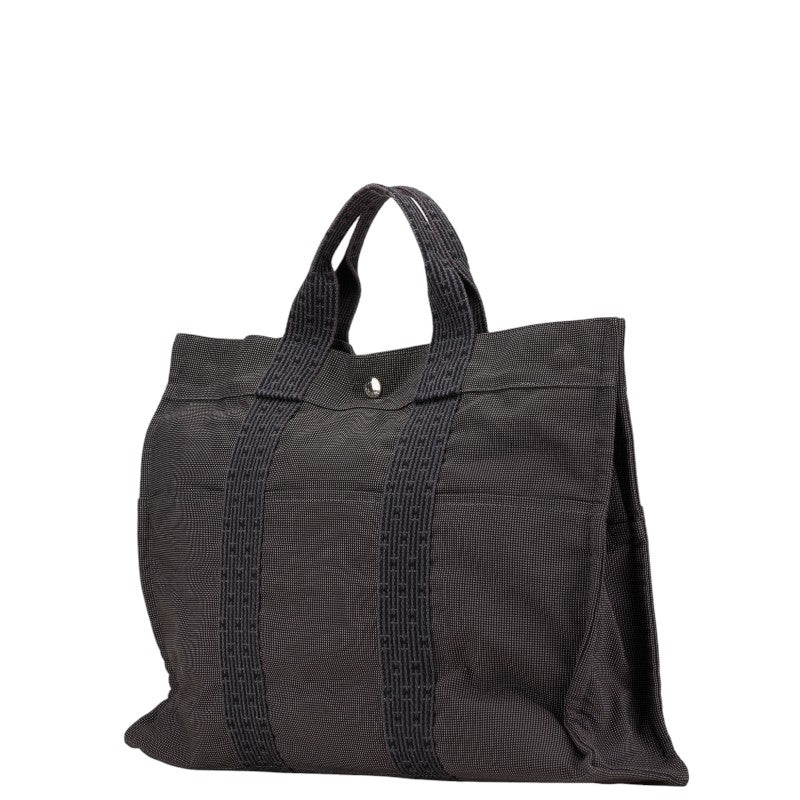 エルメス エールラインMM トートバッグ グレー キャンバス レディース HERMES 【中古】