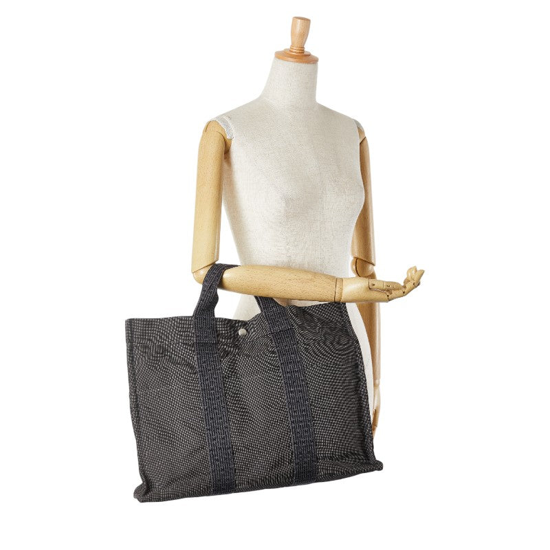 エルメス エールラインMM トートバッグ グレー キャンバス レディース HERMES 【中古】