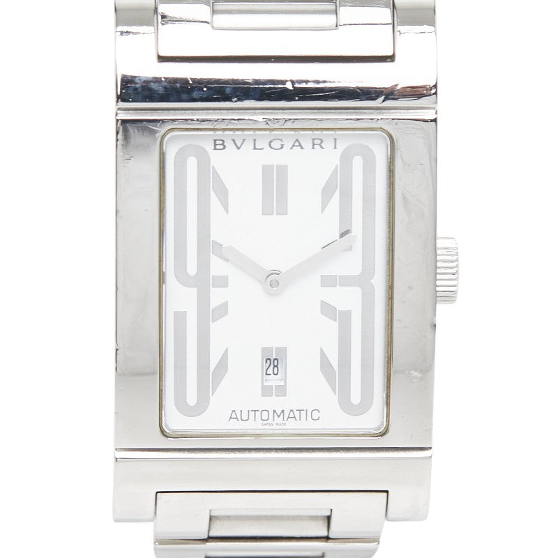 ブルガリ レッタンゴロ 腕時計 RT45S 自動巻き ホワイト文字盤 ステンレススチール メンズ BVLGARI 中古