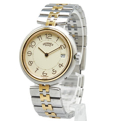 エルメス プロフィール 腕時計 クオーツ ホワイト文字盤 ステンレススチール メンズ HERMES 【中古】