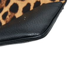 ドルチェアンドガッバーナ レオパード ヒョウ柄 トートバッグ ブラック ベージュ系 レザー キャンバス レディース DOLCE&GABBANA 中古