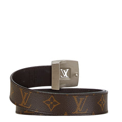 ルイ ヴィトン モノグラム サンチュール LVカット ベルト サイズ：80/32 M6888W ブラウン PVC レザー レディース LOUIS VUITTON 【中古】