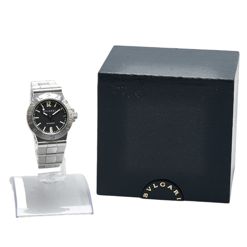ブルガリ ディアゴノ スポーツ 腕時計 LCV29S 自動巻き ブラック文字盤 ステンレススチール レディース BVLGARI 【中古】