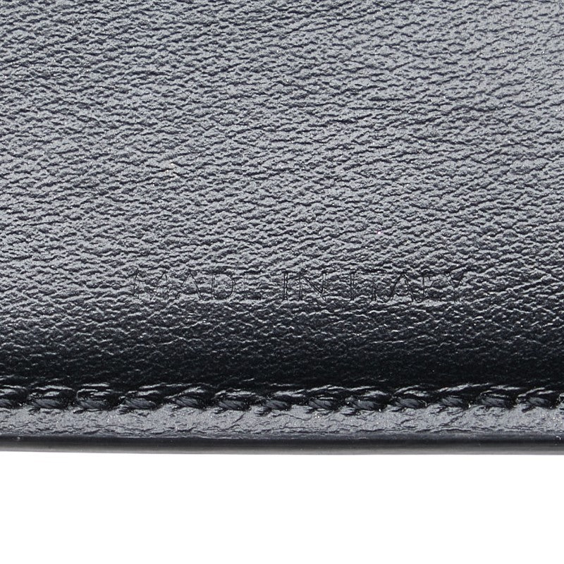 セリーヌ トリオンフ 三つ折り財布 スモールウォレット ブラック シャイニーカーフスキン レディース CELINE 【中古】