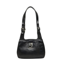 フェンディ FFロゴ ショルダーバッグ ブラック レザー レディース FENDI 中古