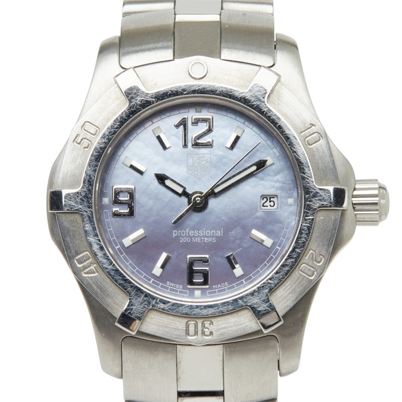 タグホイヤー エクスクルーシブ デイト 腕時計 WN1318 クオーツ ブルー文字盤 ステンレススチール レディース TAG HEUER 中古