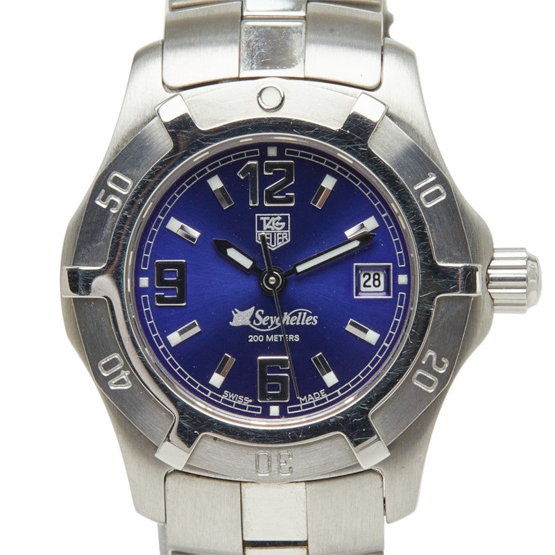 タグホイヤー エクスクルーシブ セイシェル 腕時計 WN131D クオーツ ブルー文字盤 ステンレススチール レディース TAG HEUER 中古
