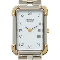 エルメス クロジュール 腕時計 CR1.240 クオーツ ホワイト文字盤 ステンレススチール レディース HERMES 中古