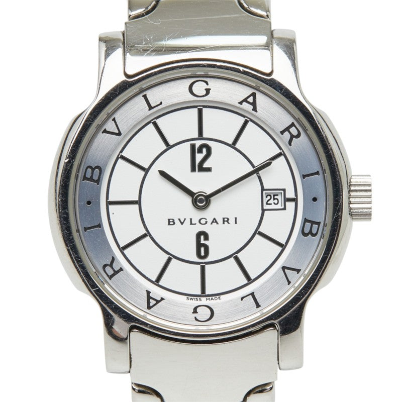ブルガリ ソロテンポ 腕時計 ST29S クオーツ ホワイト文字盤 ステンレススチール レディース BVLGARI 中古