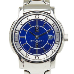 ブルガリ ソロテンポ 腕時計 ST29S クオーツ ブルー文字盤 ステンレススチール レディース BVLGARI 中古