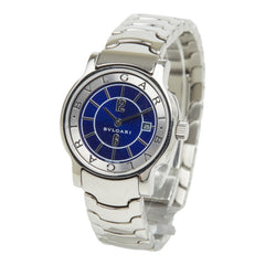 ブルガリ ソロテンポ 腕時計 ST29S クオーツ ブルー文字盤 ステンレススチール レディース BVLGARI 中古
