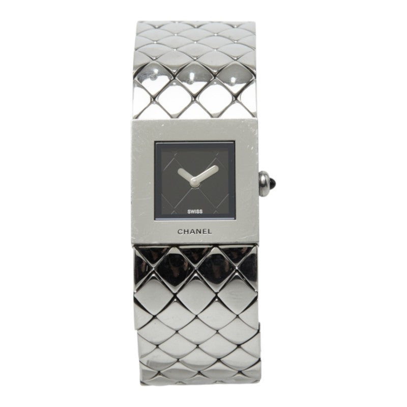 シャネル マトラッセ 腕時計 H0009 クオーツ ブラック文字盤 ステンレススチール レディース CHANEL 中古