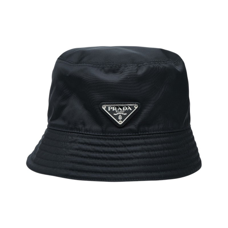 プラダ 三角ロゴプレート バケットハット サイズ:M 1HC137 ブラック ナイロン レディース PRADA 中古