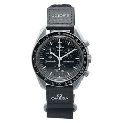 オメガ × Swatch スウォッチ スピードマスター ミッション トゥ ムーン 腕時計 SO33A100 クオーツ ブラック文字盤 ナイロン バイオセラミック メンズ OMEGA 【中古】