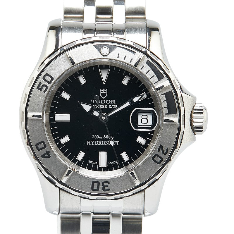 チュードル ハイドロノート 腕時計 99090 自動巻き ブラック文字盤 ステンレススチール レディース TUDOR 【中古】