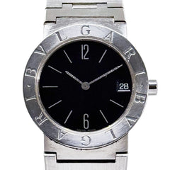 ブルガリ ブルガリブルガリ 腕時計 BB30SS クオーツ ブラック文字盤 ステンレススチール レディース BVLGARI 【中古】