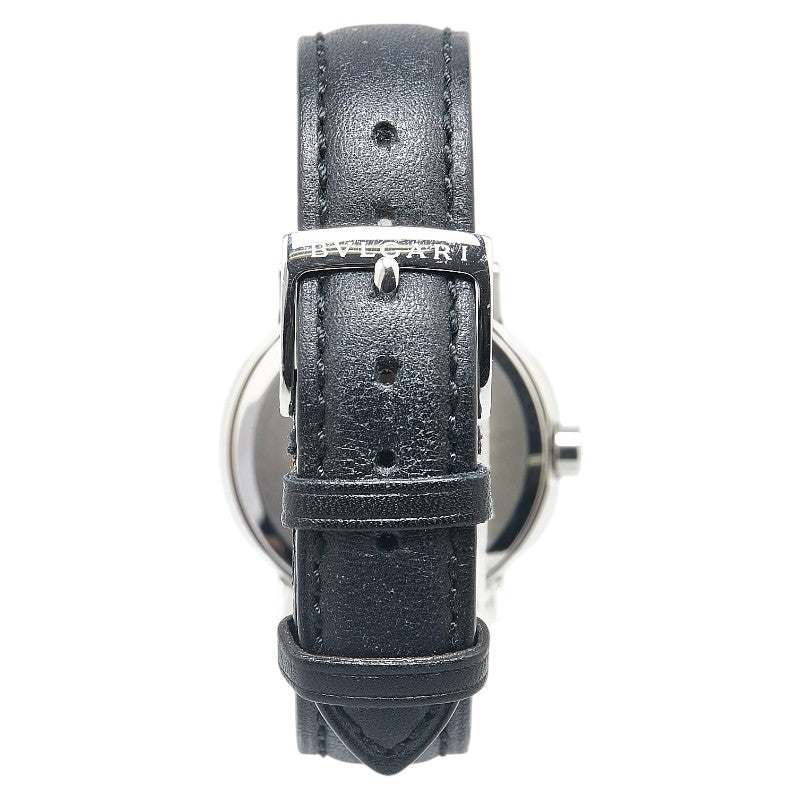 ブルガリ ソロテンポ 腕時計 ST29S クオーツ ブラック文字盤 ステンレススチール レザー レディース BVLGARI 【中古】
