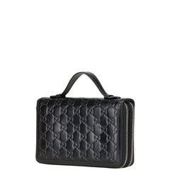 グッチ グッチシマ シェリー ラウンドジップウォレット 長財布 269888 ブラック レザー レディース GUCCI 【中古】