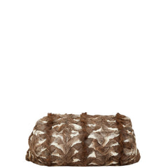 フェンディ トートバッグ ハンドバッグ ブラウン ホワイト ファー レザー レディース FENDI 【中古】