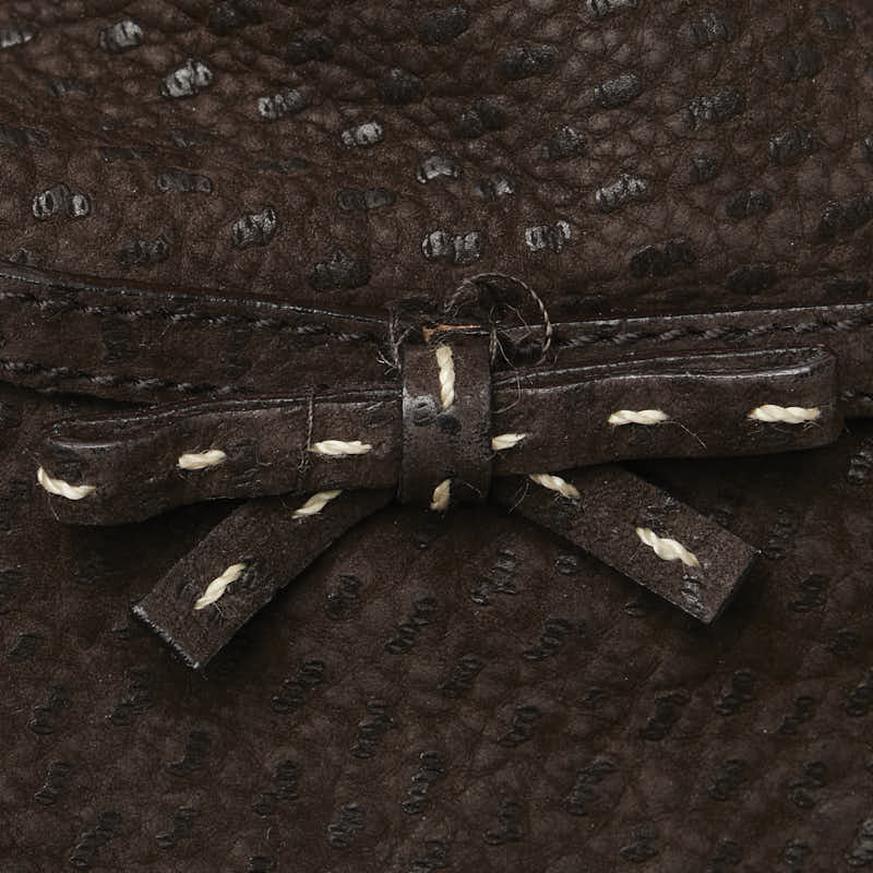 プラダ ハット サイズ：M ブラウン レザー ナイロン レディース PRADA 【中古】
