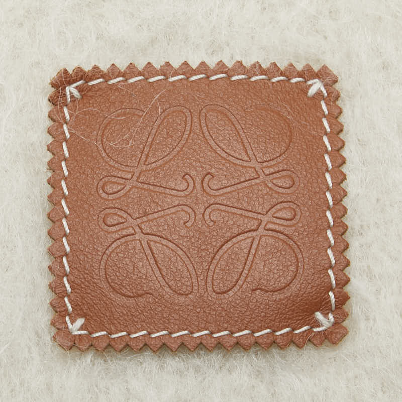 ロエベ アナグラム マフラー ホワイト ウール モヘア レディース LOEWE 【中古】