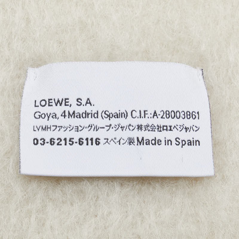 ロエベ アナグラム マフラー ホワイト ウール モヘア レディース LOEWE 【中古】