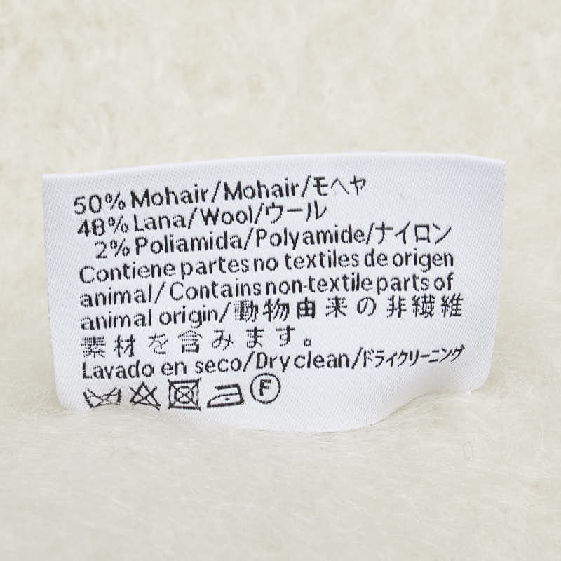 ロエベ アナグラム マフラー ホワイト ウール モヘア レディース LOEWE 【中古】