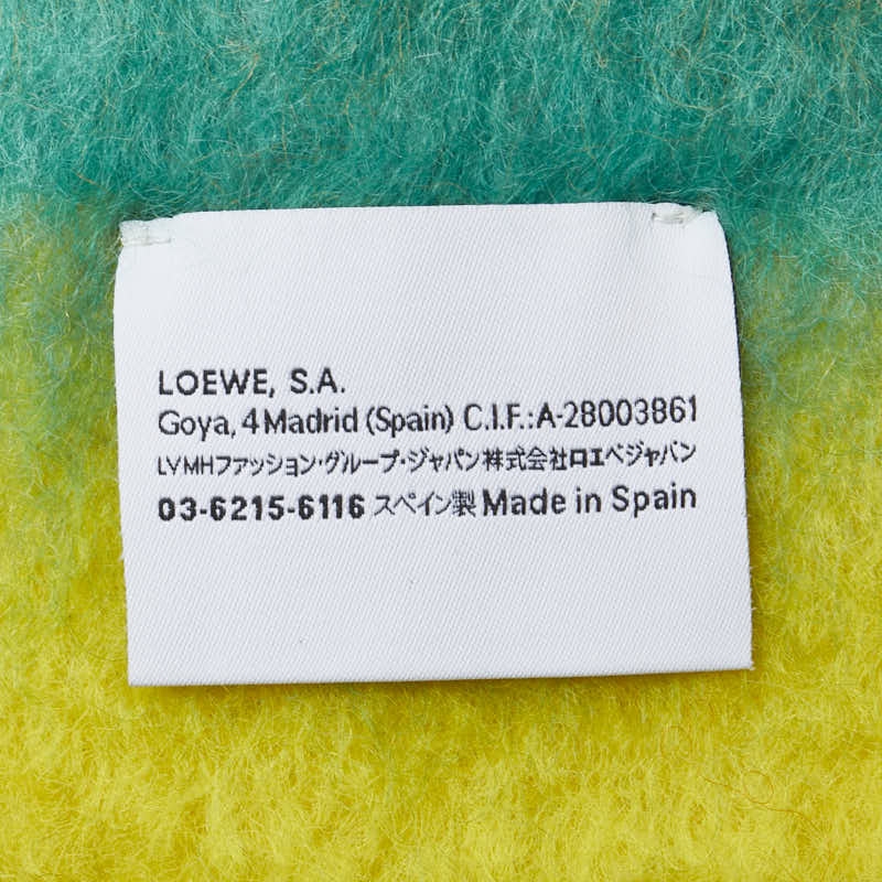 ロエベ アナグラム ストライプ マフラー マルチカラー ウール モヘア レディース LOEWE 【中古】