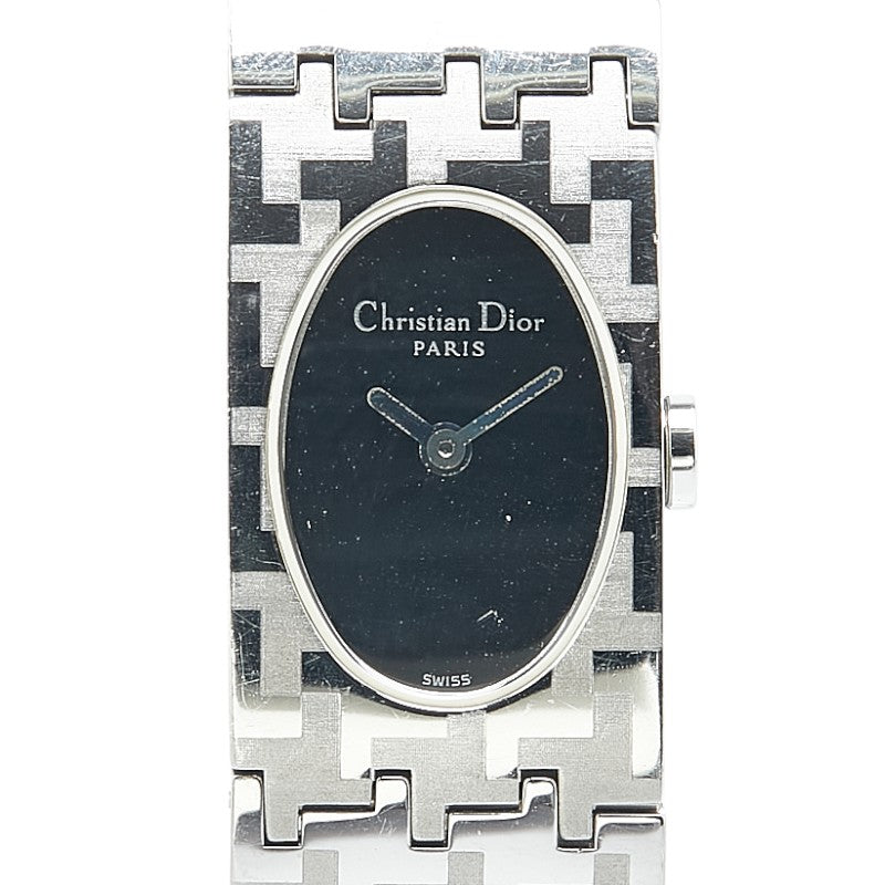 ディオール ミスディオール 腕時計 D70-100 クオーツ ブラック文字盤 ステンレススチール レディース Dior 【中古】