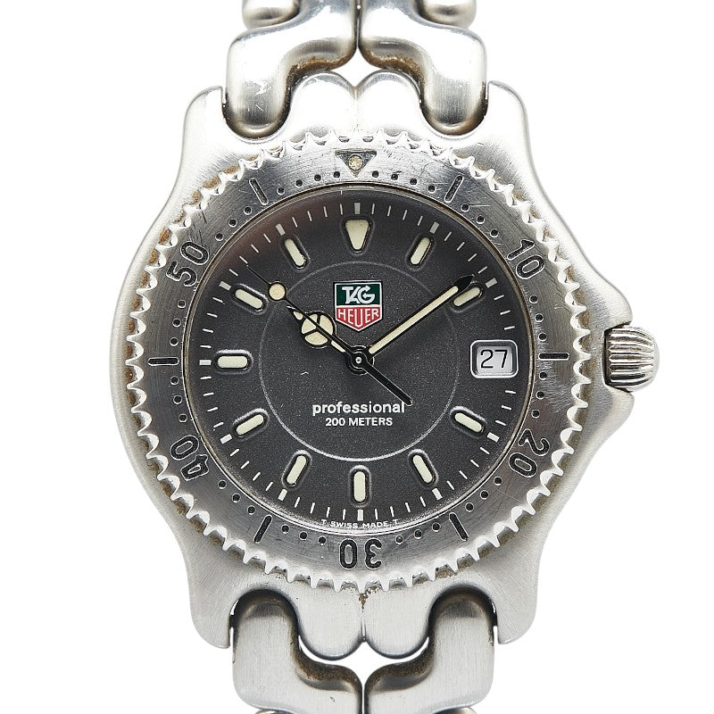 タグホイヤー セル プロフェッショナル200 腕時計 WG1113-K0 クオーツ グレー文字盤 ステンレススチール メンズ TAG HEUER 【中古】